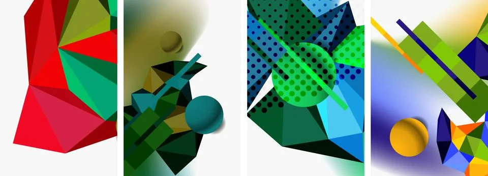 3d sphere and 3d low poly triangle design. Vector illustration For Wallpaper Stock Illustration