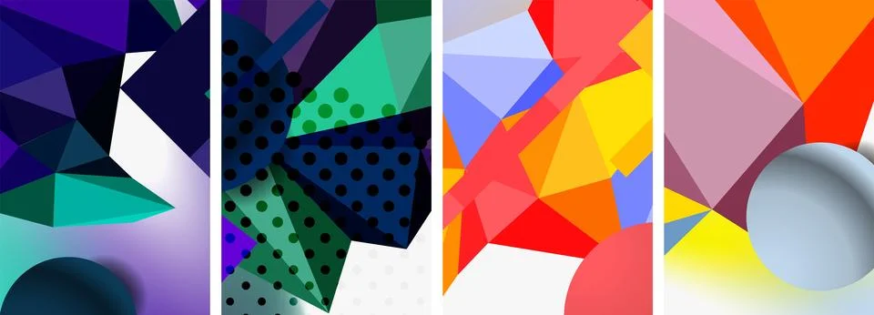 3d sphere and 3d low poly triangle design. Vector illustration For Wallpaper 스톡 일러스트