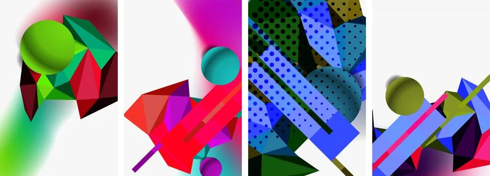3d sphere and 3d low poly triangle design. Vector illustration For Wallpaper Stock Illustration