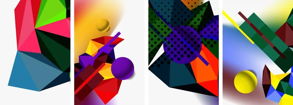 3d sphere and 3d low poly triangle design. Vector illustration For Wallpaper Illustrazione stock