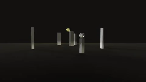 3D Sphere and Pillar Composition in a Digital Gray Space With Reactive Shadow An 스톡 동영상 310246465