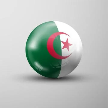 3d sphere background with flag of Algeria Stock Illustration
