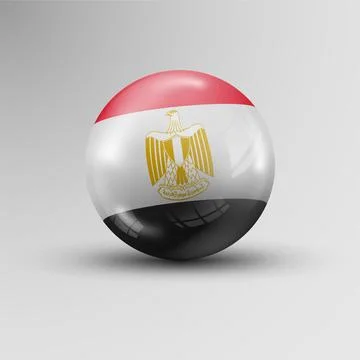 3d sphere background with flag of Egypt Ilustración de archivo