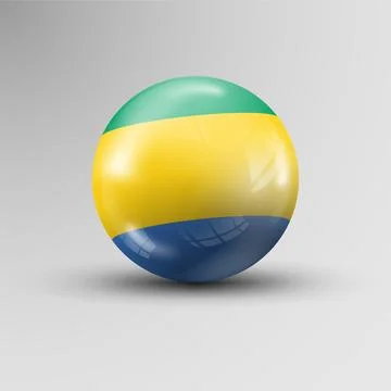 3d sphere background with flag of Gabon Stock Illustration