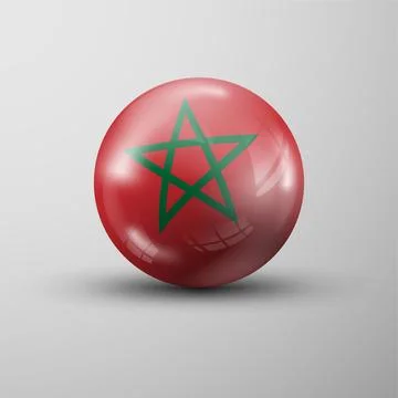3d sphere background with flag of Morocco Illustrazione stock