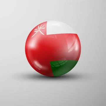 3d sphere background with flag of Oman Stock Illustration