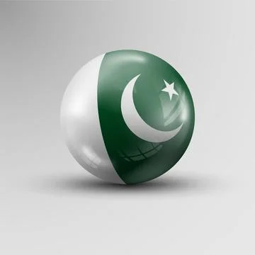 3d sphere background with flag of Pakistan Stock Illustration