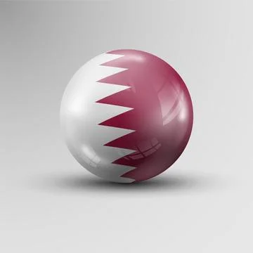 3d sphere background with flag of Qatar Stock Illustration
