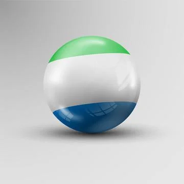 3d sphere background with flag of SierraLeone Stock Illustration
