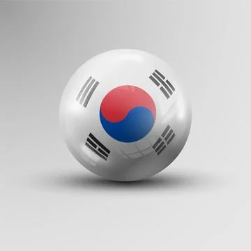 3d sphere background with flag of SouthKorea Stock Illustration