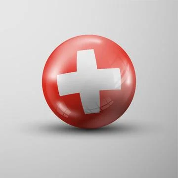 3d sphere background with flag of Switzerland Stock Illustration