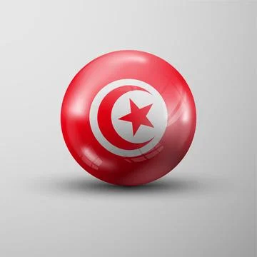 3d sphere background with flag of Tunisia Stock Illustration