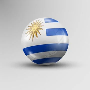 3d sphere background with flag of Uruguay Stock Illustration