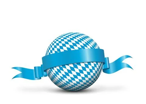 3D Sphere with Blue Ribbon Illustrazione stock