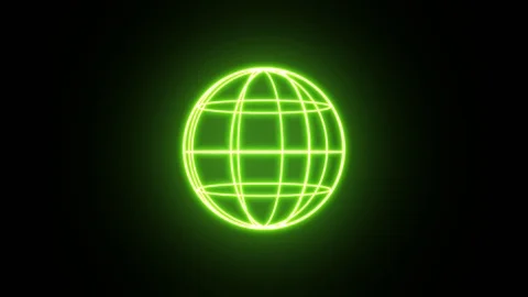 3d Sphere Box With Glowing Strokes Spinning Stock Footage 124834175