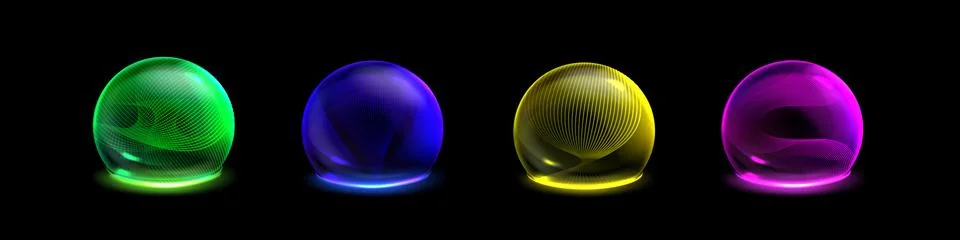 3d sphere bubble protect shield barrier effect Stock Illustration