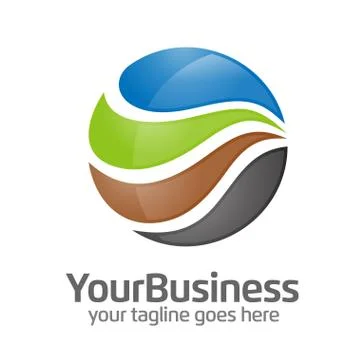 3D Sphere color Circle Logo Stock Illustration