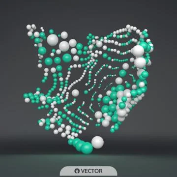 3D sphere composition. Many balls in empty space. Abstract background. Vector Stock Illustration