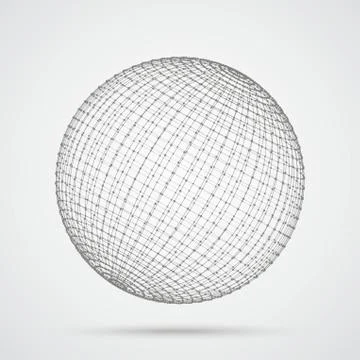 3d Sphere Connected Dots 스톡 일러스트
