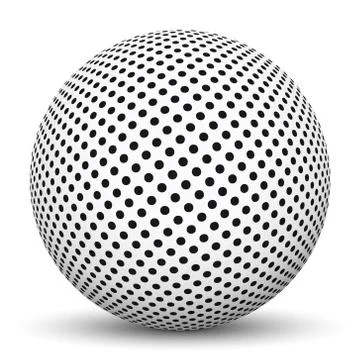 3D Sphere with Dotted Texture Pattern Stock Illustration