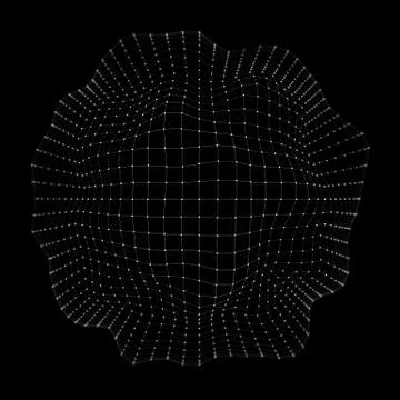 3D Sphere ,Edges and Points. Sphere Illustration. 3D Grid Design in Technology Stock Illustration