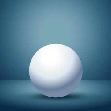 3d sphere in empty clean room Stock Illustration