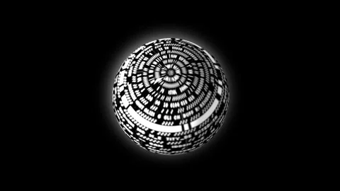 3D Sphere Geometric Pattern Animation Dark Background Video stock 339642303