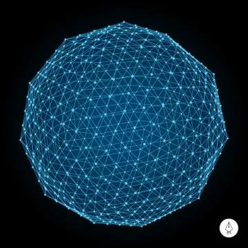 3d sphere. Global digital connections. Technology concept Stock Illustration