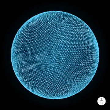 3d sphere. Global digital connections. Technology concept Stock Illustration
