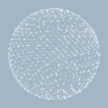 3d sphere. Global digital connections. Technology concept Stock Illustration