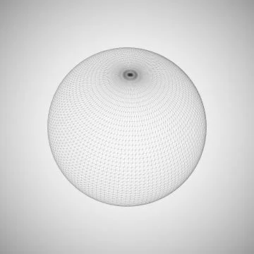 3D sphere with global line connections Stock Illustration