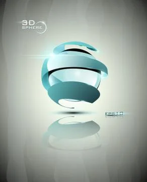 3D sphere icon Stock Illustration