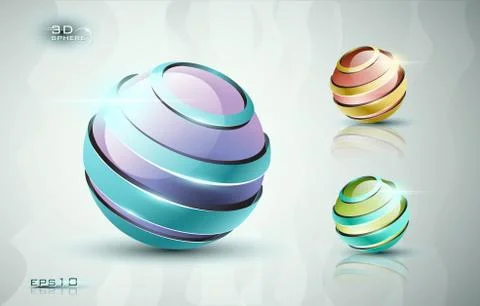 3D sphere icon Stock Illustration