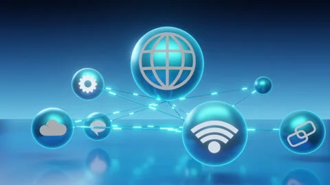 3d sphere icon internet of things connection Stock Footage 233312599