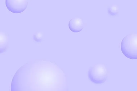 3d sphere lavender color background. Flying abstract balls, geometric round Stock Illustration