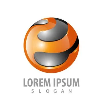 3D sphere logo concept design. Symbol graphic template element vector Stock Illustration