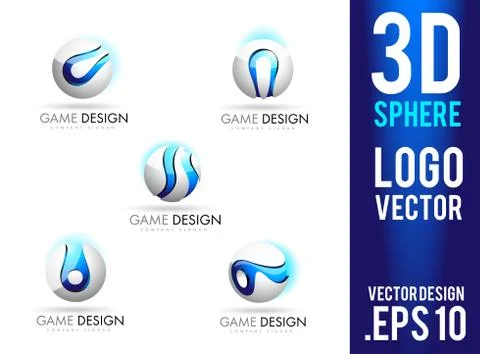 3D Sphere Logo Design Vector Stock Illustration