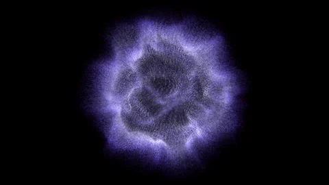 3D Sphere made of flying blue digital particles on black background Stock Footage 266419536