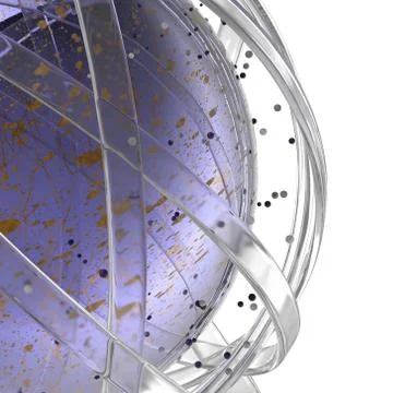 3d sphere of multicolored rings in cloud from multicolored drops Illustrazione stock
