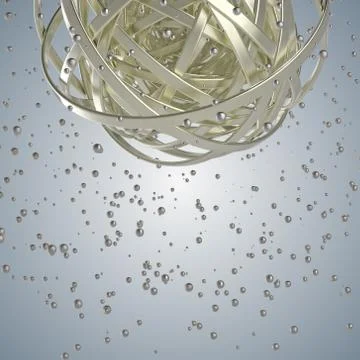 3d sphere of multicolored rings in cloud from multicolored drops Stock Illustration