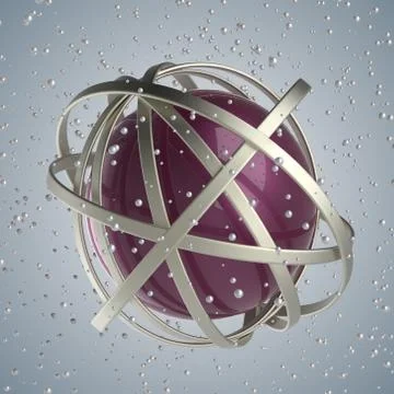 3d sphere of multicolored rings in cloud from multicolored drops Stock Illustration