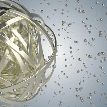 3d sphere of multicolored rings in cloud from multicolored drops Illustrazione stock