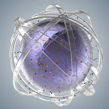 3d sphere of multicolored rings in cloud from multicolored drops Stock Illustration