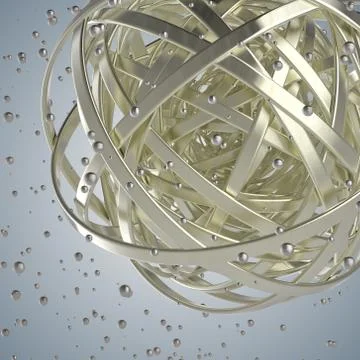 3d sphere of multicolored rings in cloud from multicolored drops Stock-Illustration