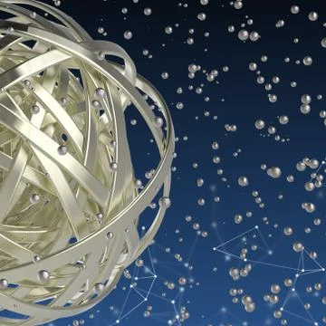 3d sphere of multicolored rings in cloud from multicolored drops Illustrazione stock