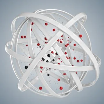 3d sphere of multicolored rings in cloud from multicolored drops Illustrazione stock