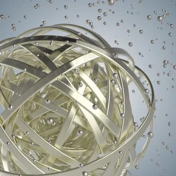 3d sphere of multicolored rings in cloud from multicolored drops Illustrazione stock