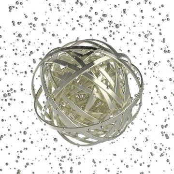 3d sphere of multicolored rings in cloud from multicolored drops Stock Illustration