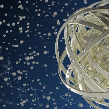3d sphere of multicolored rings in cloud from multicolored drops Stock Illustration