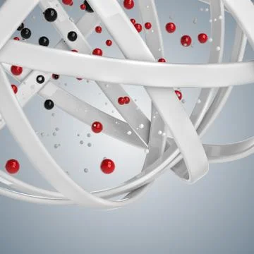 3d sphere of multicolored rings in cloud from multicolored drops Illustrazione stock